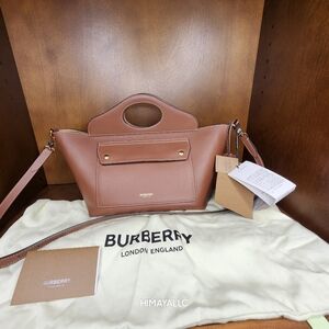 NWT! BURBERRY SOFT POCKET LEATHER BAG